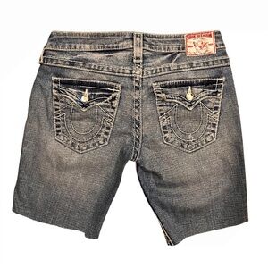 True Religion Shorts Womens 28 Disco Joey Distressed Cutoff Low Rise Made in USA